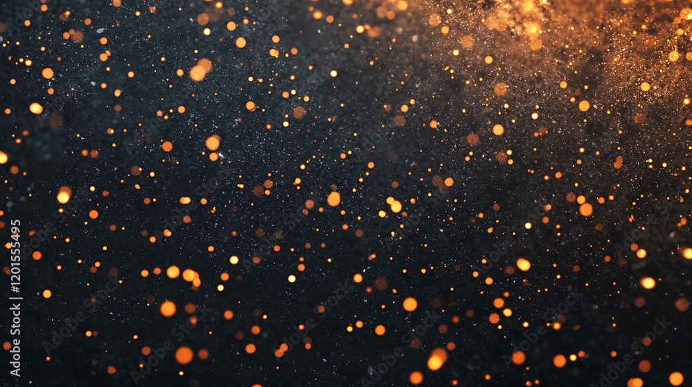 Poster a captivating image showcasing a multitude of glowing particles against a dark background, creating 