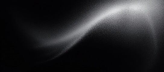 Black grainy gradient background, monochrome abstract noise texture banner header backdrop design