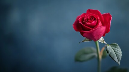 Fototapeta premium Stunning Red Rose Against a Dark Background