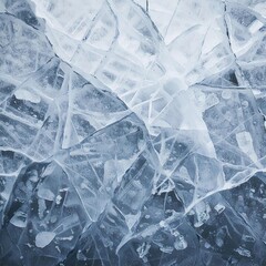 white frozen ice lake cracked surface texture aerial view abstract natural winter pattern background