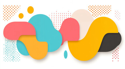 Colorful abstract shapes with playful patterns
