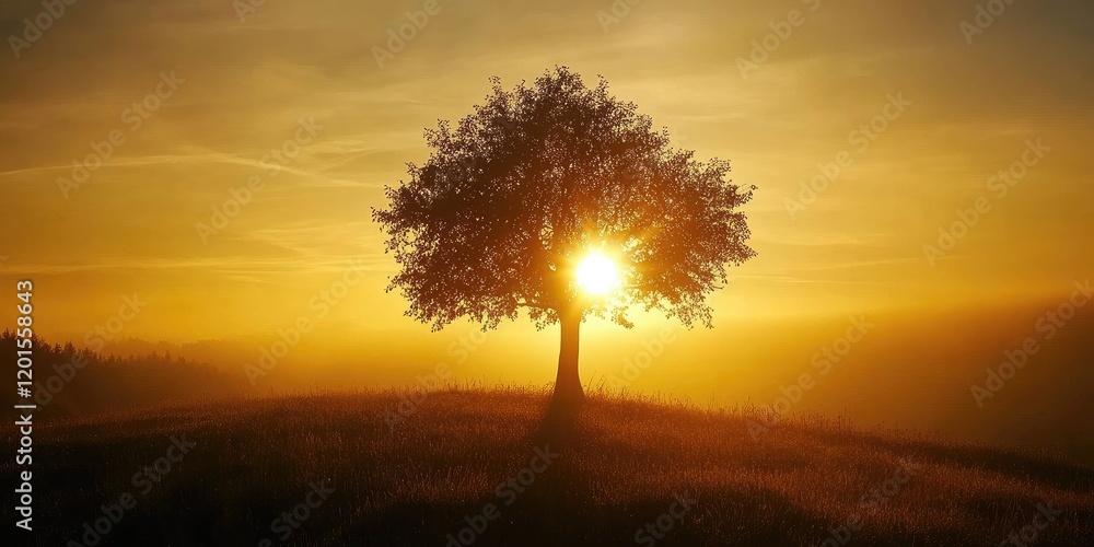 Canvas Prints sunset and tree