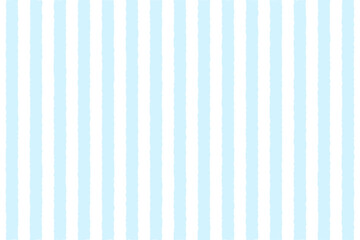 手書き感のあるパステルブルーの縦縞、ボーダー、ストライプ、背景素材、シームレス