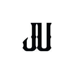 JU monogram logo design letter text name symbol monochrome logotype alphabet character simple logo