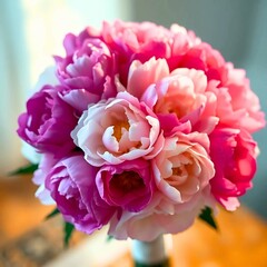 Peonies, pink and white flowers,roses, bouquet