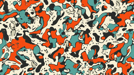 Abstract chaotic pattern with vibrant colors