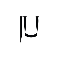 JU monogram logo design letter text name symbol monochrome logotype alphabet character simple logo
