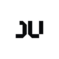JU monogram logo design letter text name symbol monochrome logotype alphabet character simple logo