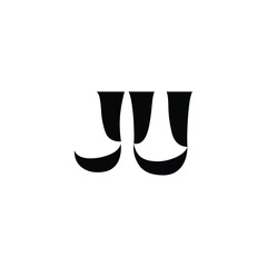 JU monogram logo design letter text name symbol monochrome logotype alphabet character simple logo