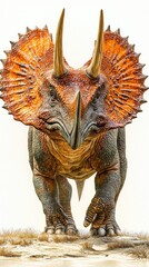 Fototapeta premium Majestic Dinosaur Displayed in a Lush Natural Habitat Setting, Captivating Wildlife Enthusiasts