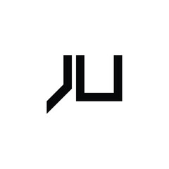 JU monogram logo design letter text name symbol monochrome logotype alphabet character simple logo