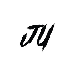 JU monogram logo design letter text name symbol monochrome logotype alphabet character simple logo