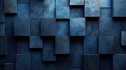 blue Background with Triangular Patterns and Squares for Design Banner Template, Featuring Abstract Minimalist Wallpaper with Copy Space on blue Background