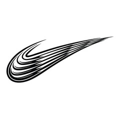 Generate an abstract comet design using a dynamic swoosh shape.