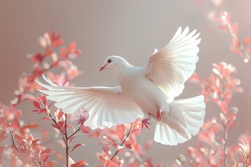 Obraz premium A white bird that is flying in the air