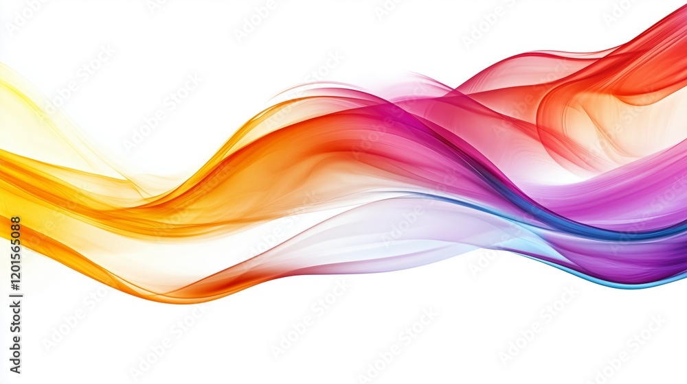 Poster a colorful wave with a white background. the colors are bright and vibrant, creating a sense of ener