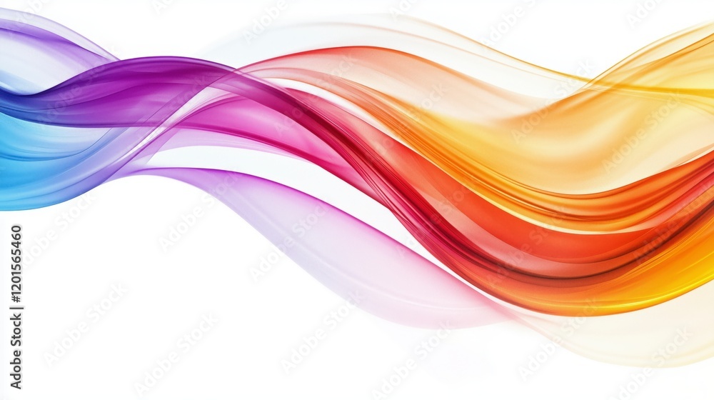 Poster a colorful wave with a white background. the colors are bright and vibrant, creating a sense of ener