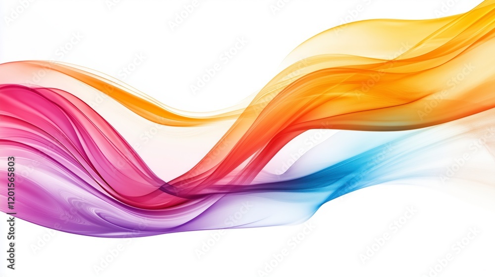 Poster a colorful wave with a white background. the colors are bright and vibrant, creating a sense of ener
