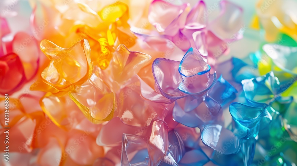 Aufkleber a colorful flower made of plastic beads. the beads are in different colors and are arranged in a way