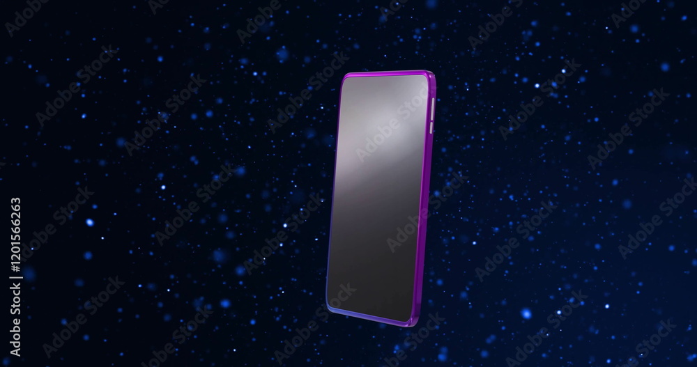Poster image of smartphone with blank screen on black background