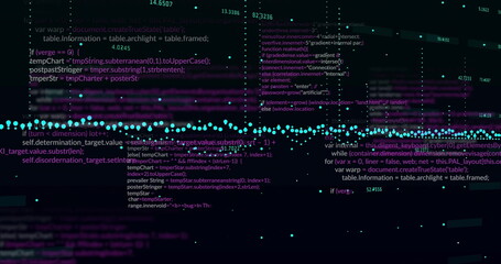 Image of data processing on black background