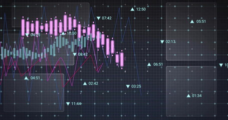 Image of digital data processing over screens