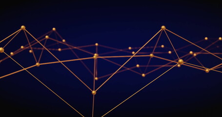 Image of network of glowing connections over black background