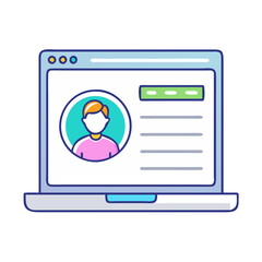 online profile setup icon, online profile setup vector illustration-simple illustration of online profile setup, perfect for online profile setup logos and themed design 