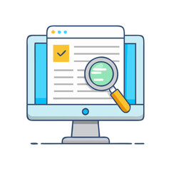 online search results icon, online search results vector illustration-simple illustration of online search results, perfect for online search results logos and themed design 