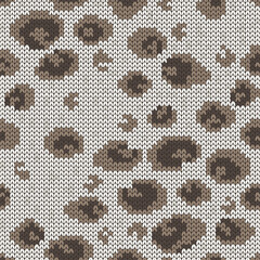 Leopard knit texture seamless pattern. Vector illustration.