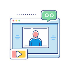 Fototapeta premium video call window icon, video call window vector illustration-simple illustration of video call window, perfect for video call window logos and themed design 