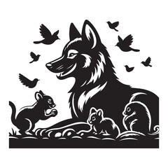 wolf black silhouette 