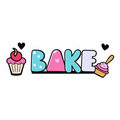 Sticker design of bake