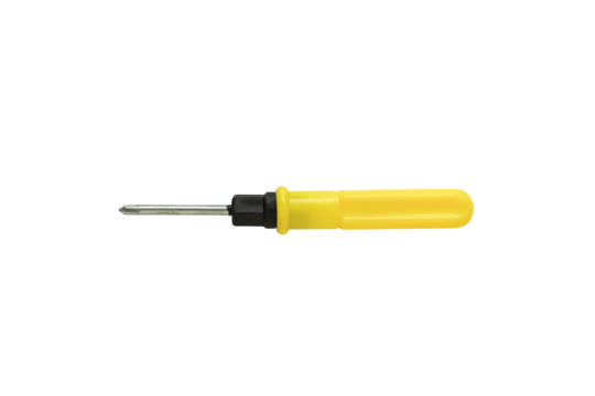 The small yellow screwdriver isolated on white background with clipping path.