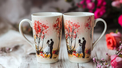 Mugs with an inscription for lovers