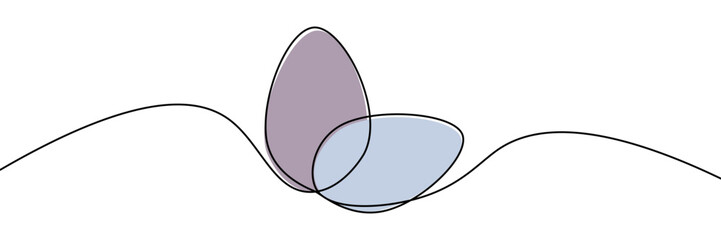 A single line drawing of an egg. One line icon. Continuous line egg icon. Vector illustration