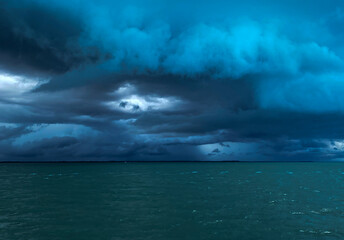 Thunderstorm In Mexico Over The Sea