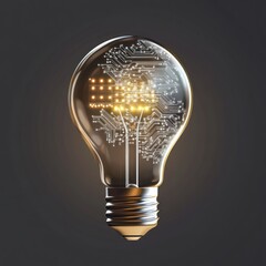 Innovative bulb with glowing electronic circuit design