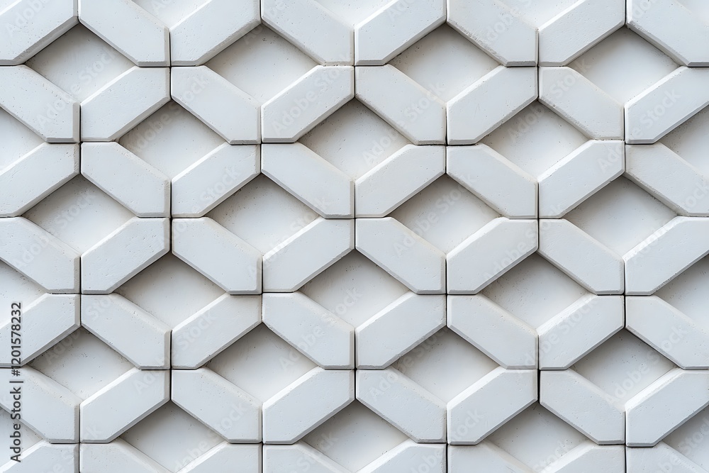 Poster a modern geometric tile pattern in neutral tones, showcasing a harmonious arrangement of hexagonal s