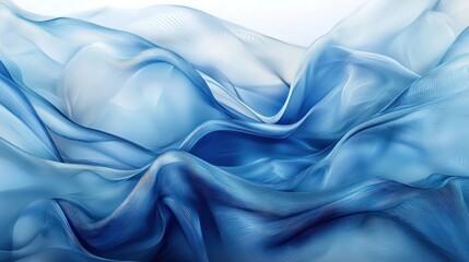 Obraz premium Abstract Blue Silk Fabric Drapery: A Serene and Elegant Textile Artwork