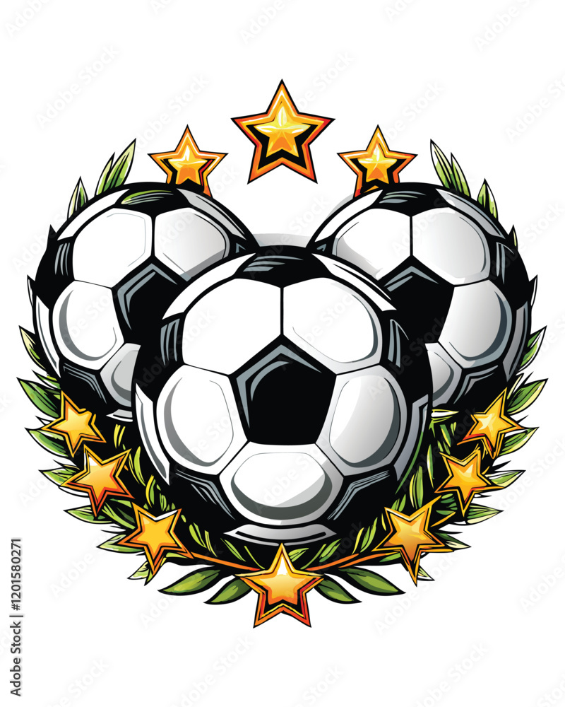Poster create an intricate vector pattern using the iconic black and white design of a soccer ball, showcas