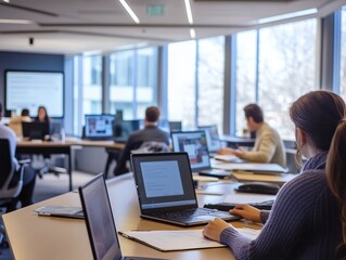 Group of adult students in a classroom