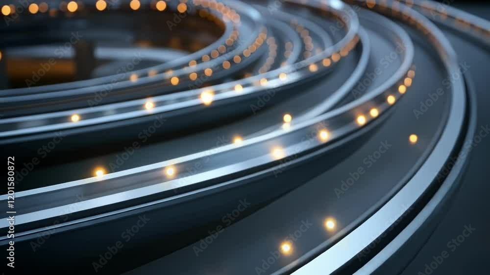 Poster a closeup of a smart conveyor belt fitted with sensors actively adjusting its speed and routing base