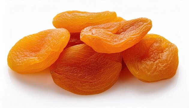 Dried apricots (uruk) on white background