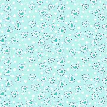 Light blue Little hearts seamless pattern 