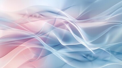 Naklejka premium A soft, flowing abstract design featuring gentle waves in pastel pink and blue hues.