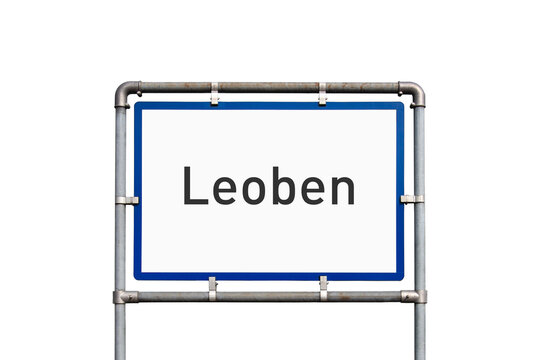 Ortseinfahrt, Schild, Stadtgemeinde Leoben, &Ouml;sterreich
