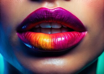 Obraz premium Swollen Lip Macro Photography: Close-up Images of Puffy, Inflamed Lips - Stock Photo