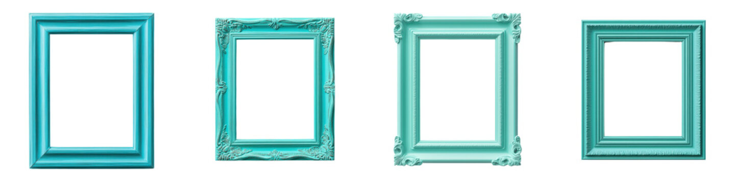 Decorative Vintage Style Turquoise Picture Frames with Ornamental Detailing   Ideal for Home Decor Gallery Wall and Art Displays