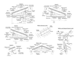 Architectural drawing of a private house roof plan